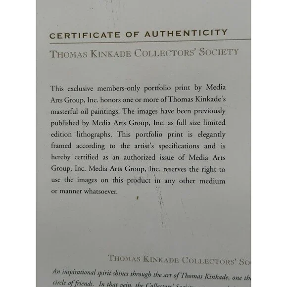 Thomas Kinkade Beyond Summer Gate Framed Collectors Society Limited Edition